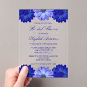 ブルーフローラブライダルシャワー アクリル招待状 (インサイチュ (ポータブル))