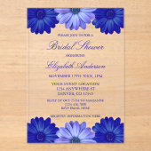 ブルーフローラブライダルシャワー アクリル招待状 (正面)
