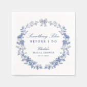 ブルーフローラブライダルシャワー スタンダードカクテルナプキン (正面)