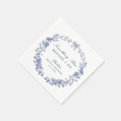 ブルーフローラブライダルシャワー スタンダードカクテルナプキン (角)