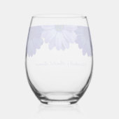 ブルーフローラブライダルシャワー ステムなしワイングラス (裏面)