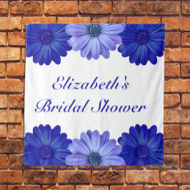 ブルーフローラブライダルシャワー タペストリー