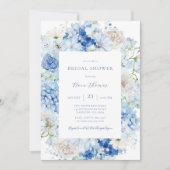 ブルーフローラブライダルシャワー 招待状 (正面)