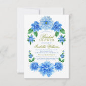 ブルーフローラブライダルシャワー 招待状 (正面)