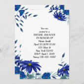 ブルーフローラブライダルシャワー 招待状 (正面/裏面)