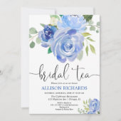 ブルーフローラブライダルティーパーティの招待状 招待状 (正面)