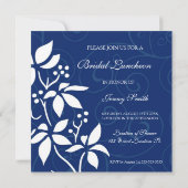 ブルーフローラブライダルルンチョン招待状カード 招待状 (裏面)