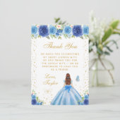 ブルーフローラブラウンヘアプリンセスSweet sixteen サンキューカード (スタンド正面)