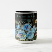 ブルーフローラブラック最高のマム マグカップ (中央)