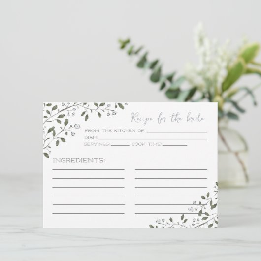 ブルーフローラブランチレシピカードfor the bride ノートカード (スタンド正面)
