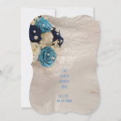 ブルーフローラブリデブーケ結婚ス 招待状 (裏面)