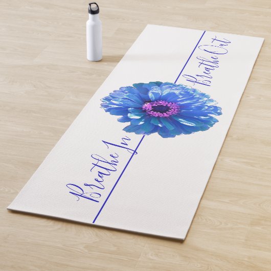 ブルーフローラブルーデイジー – 呼吸。息を吐く ヨガマット (インサイチュ)