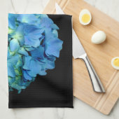 ブルーフローラブルーフラワーブルーアジサイ キッチンタオル (四つ折り)
