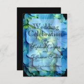 ブルーフローラブルーフラワーブルーアジサイ セーブザデート (正面/裏面)