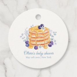ブルーフローラブルーベリーパンケーキブランチ赤ちゃんシャワー フェイバータグ