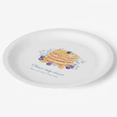 ブルーフローラブルーベリーパンケーキブランチ赤ちゃんシャワー ペーパープレート (アングル)