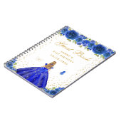 ブルーフローラブロンデヘアプリンセスゲストブック ノートブック (左側)