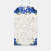 ブルーフローラブロンドヘアガールハッピーバースデー ギフトタグ (裏面)