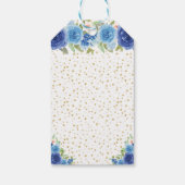 ブルーフローラブロンドヘアガールハッピーバースデー ギフトタグ (裏面)