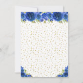 ブルーフローラブロンドヘアプリンセスバースデーパーティー サンキューカード (裏面)