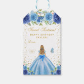 ブルーフローラブロンドヘアプリンセスSweet sixteen ギフトタグ (正面)