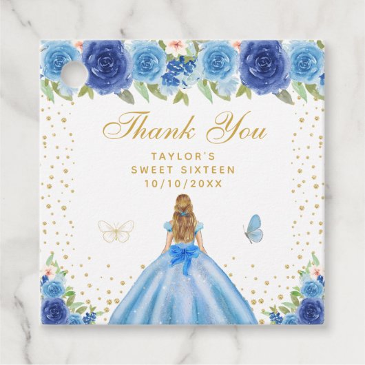 ブルーフローラブロンドヘアプリンセスSweet sixteen フェイバータグ (正面)