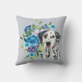 ブルーフローラブーケダルマチアンドッグ クッション (裏面)