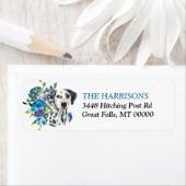 ブルーフローラブーケダルマチアンドッグ ラベル (インサイチュ)