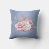 ブルーフローラブーケハンプトンピロー クッション (裏面)