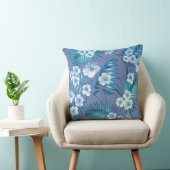 ブルーフローラプラント装飾用クッション クッション (椅子)