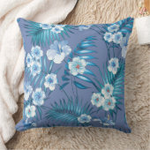 ブルーフローラプラント装飾用クッション クッション (ブランケット)