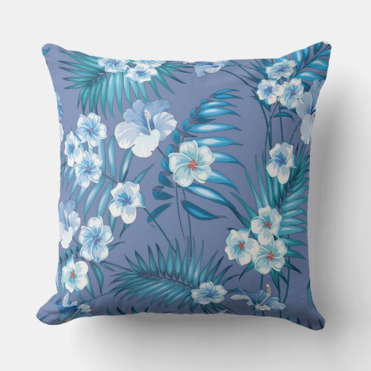 ブルーフローラプラント装飾用クッション クッション (正面)