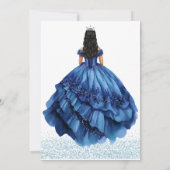 ブルーフローラプリンセスガールバースデーパーティー サンキューカード (裏面)