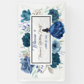 ブルーフローラプリンセスガールバースデーパーティー 横断幕 (縦)