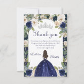 ブルーフローラプリンセスキンセアニェラ誕生日 サンキューカード (正面)