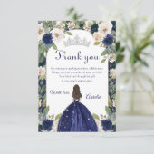 ブルーフローラプリンセスキンセアニェラ誕生日 サンキューカード (スタンド正面)