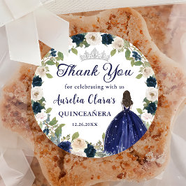 ブルーフローラプリンセスキンセアニラ誕生日 ラウンドシール