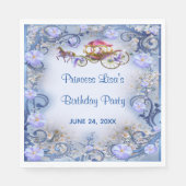 ブルーフローラプリンセスフェアリーテール誕生日 スタンダードランチョンナプキン (正面)