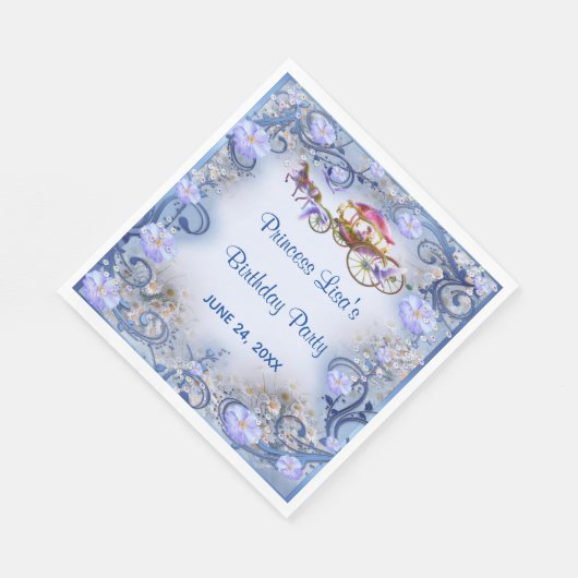 ブルーフローラプリンセスフェアリーテール誕生日 スタンダードランチョンナプキン (角)