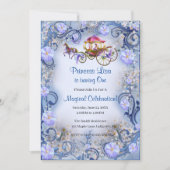 ブルーフローラプリンセスフェアリーテール1st誕生日 招待状 (正面)