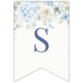 ブルーフローラベビーイン開花アジサイ赤ちゃんシャワー バンティングフラッグ (第1の旗)