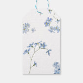 ブルーフローラベビーイン開花ベビーシャワーメッセージカード ギフトタグ (裏面)