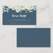 ブルーフローラベビーシャワーおむつラッフル エンクロージャーカード (正面/裏面)