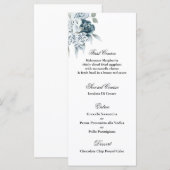 ブルーフローラベビーシャワーメニューテンプレート メニュー (正面/裏面)