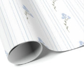 ブルーフローラベビーシャワーラッピング紙 ラッピングペーパー (ロールコーナー)