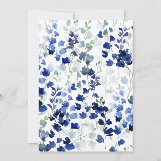 ブルーフローラベビーシャワー招待状 招待状 (裏面)