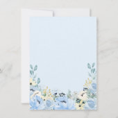 ブルーフローラベビーシャワー電話ゲームの内容  招待状 (裏面)