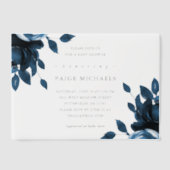 ブルーフローラベビーシャワー ベラム紙招待状 (正面)