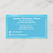 ブルーフローラペットトリマーホールディングパピー 名刺 (裏面)