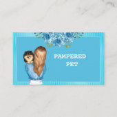 ブルーフローラペットトリマーホールディングパピー 名刺 (正面)